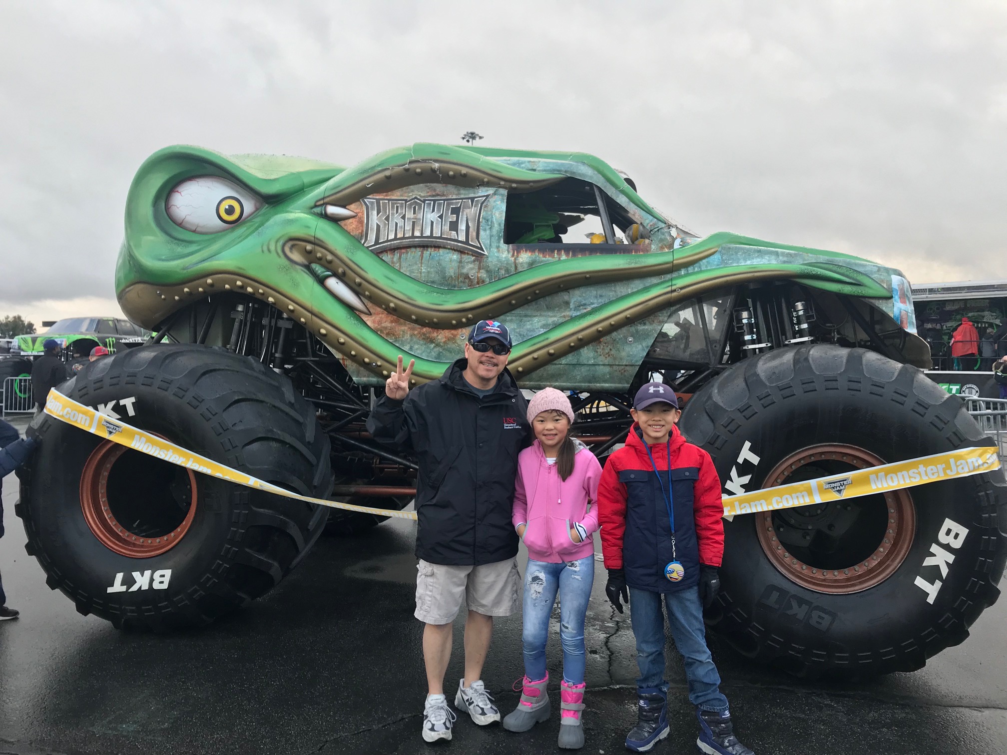 The kids were excited to go on a ride in a real Monster Truck