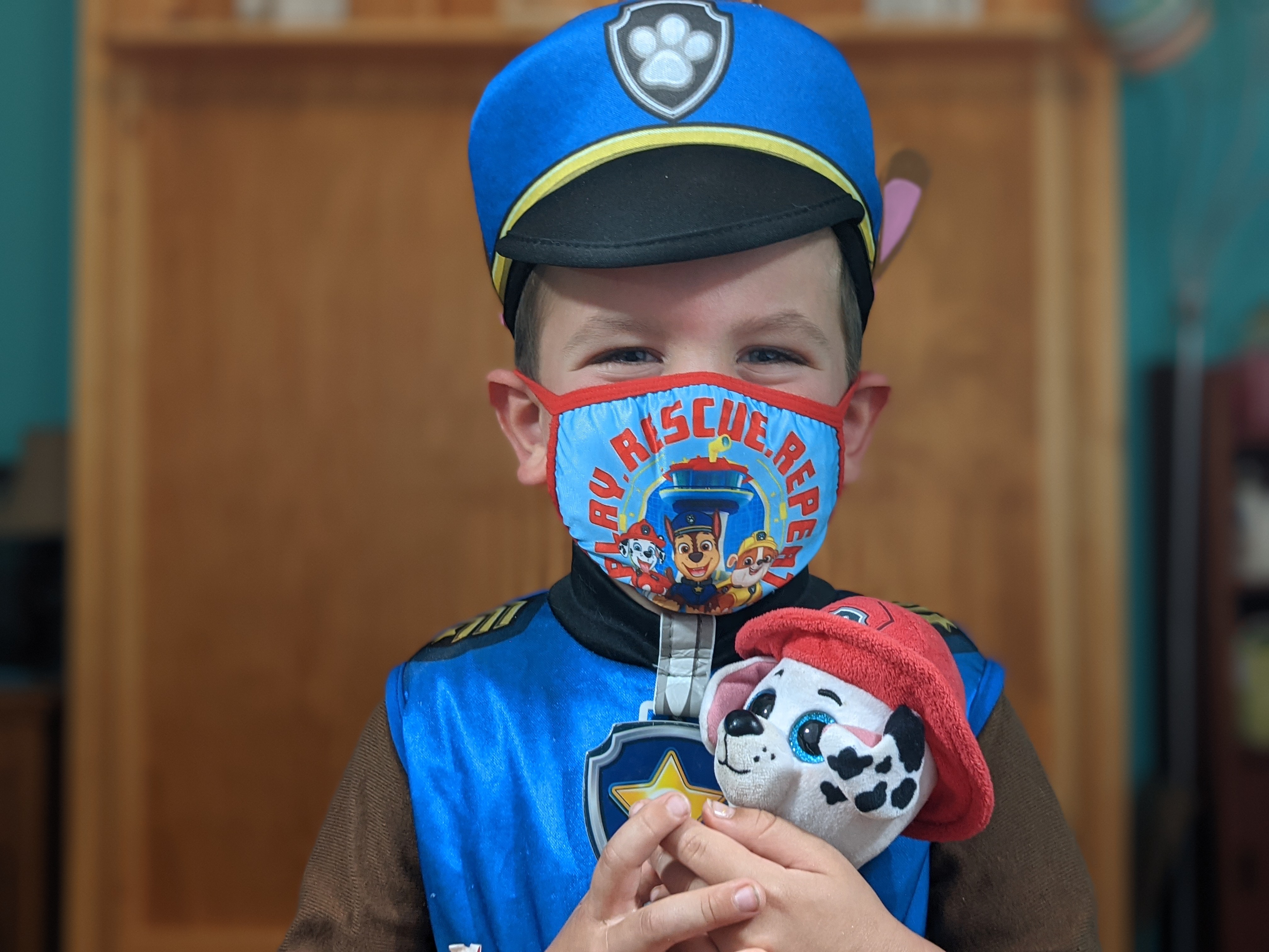 Chase from Paw Patrol with face paint