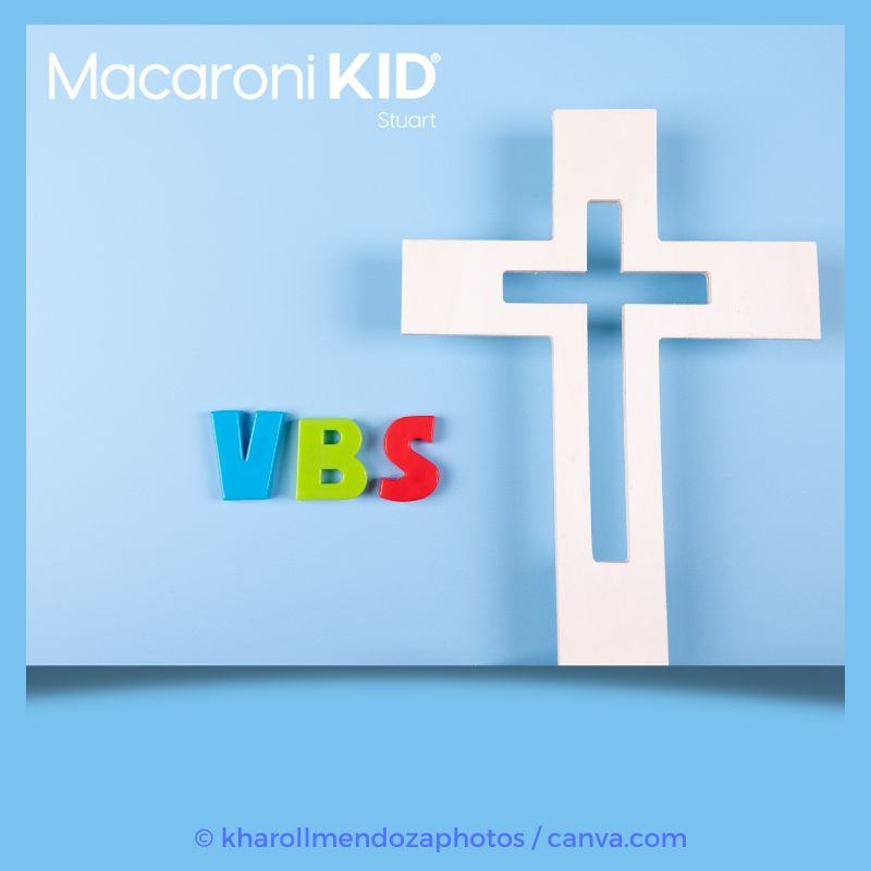 Vacation Bible School, VBS letters and white cross