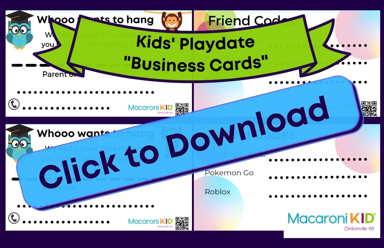 Kids Playdate Free Printable 