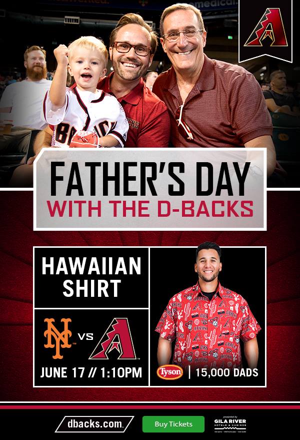 Diamondbacks' promotional schedule includes Father's Day Hawaiian shirt