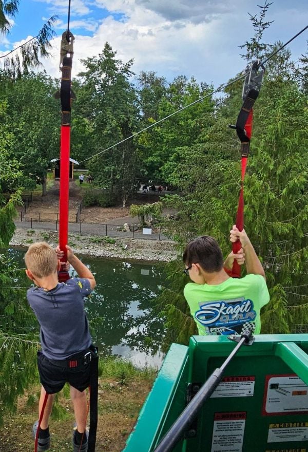 boys on zip line