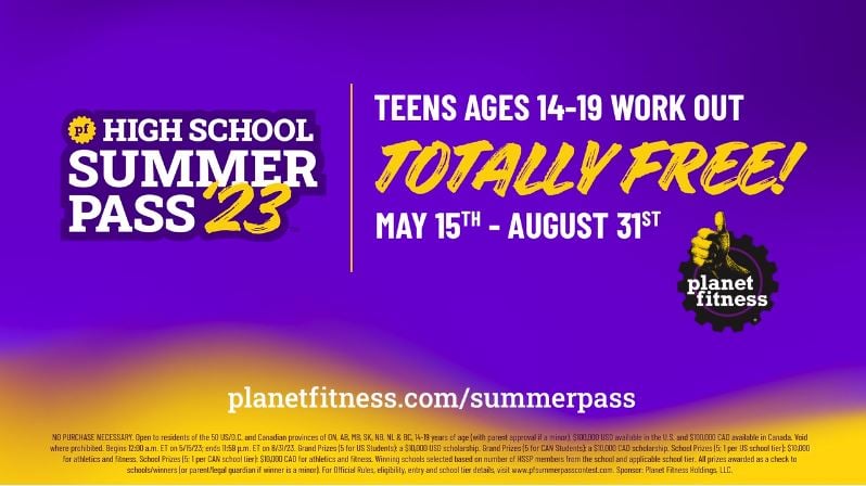 FREE Planet Fitness Summer Pass Membership for Teens