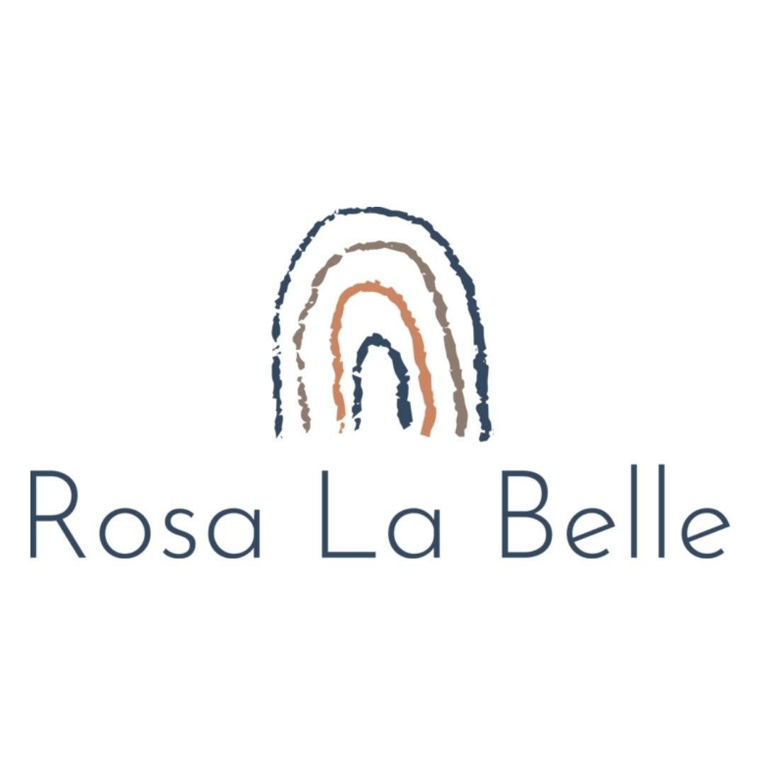 Rosa La Belle Logo neutral colored rainbow