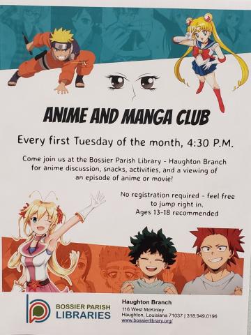 Anime Club - Haughton Library | Macaroni KID Shreveport-Bossier