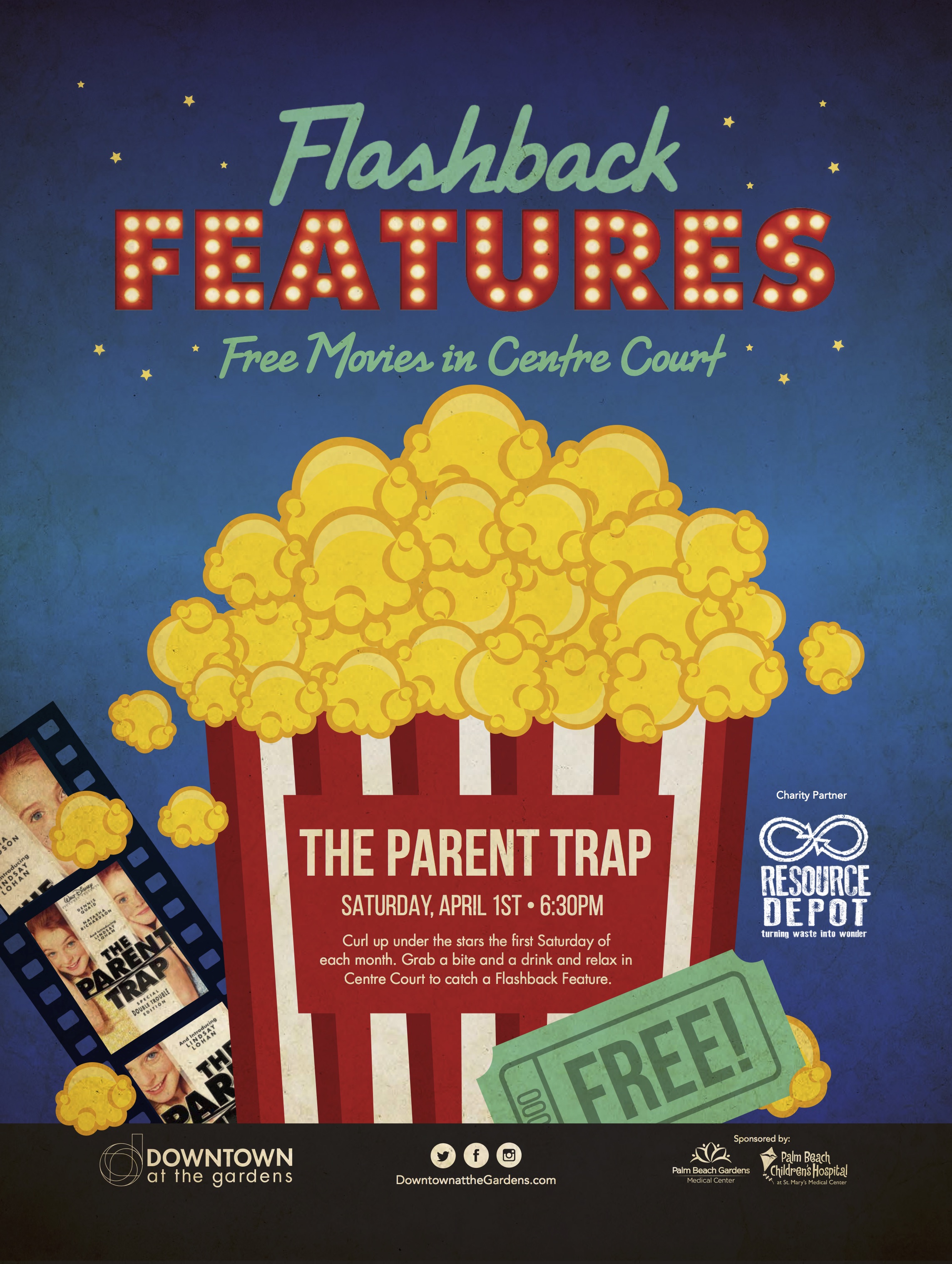 Free Movie Night The Parent Trap At Downtown At The Gardens April 1st