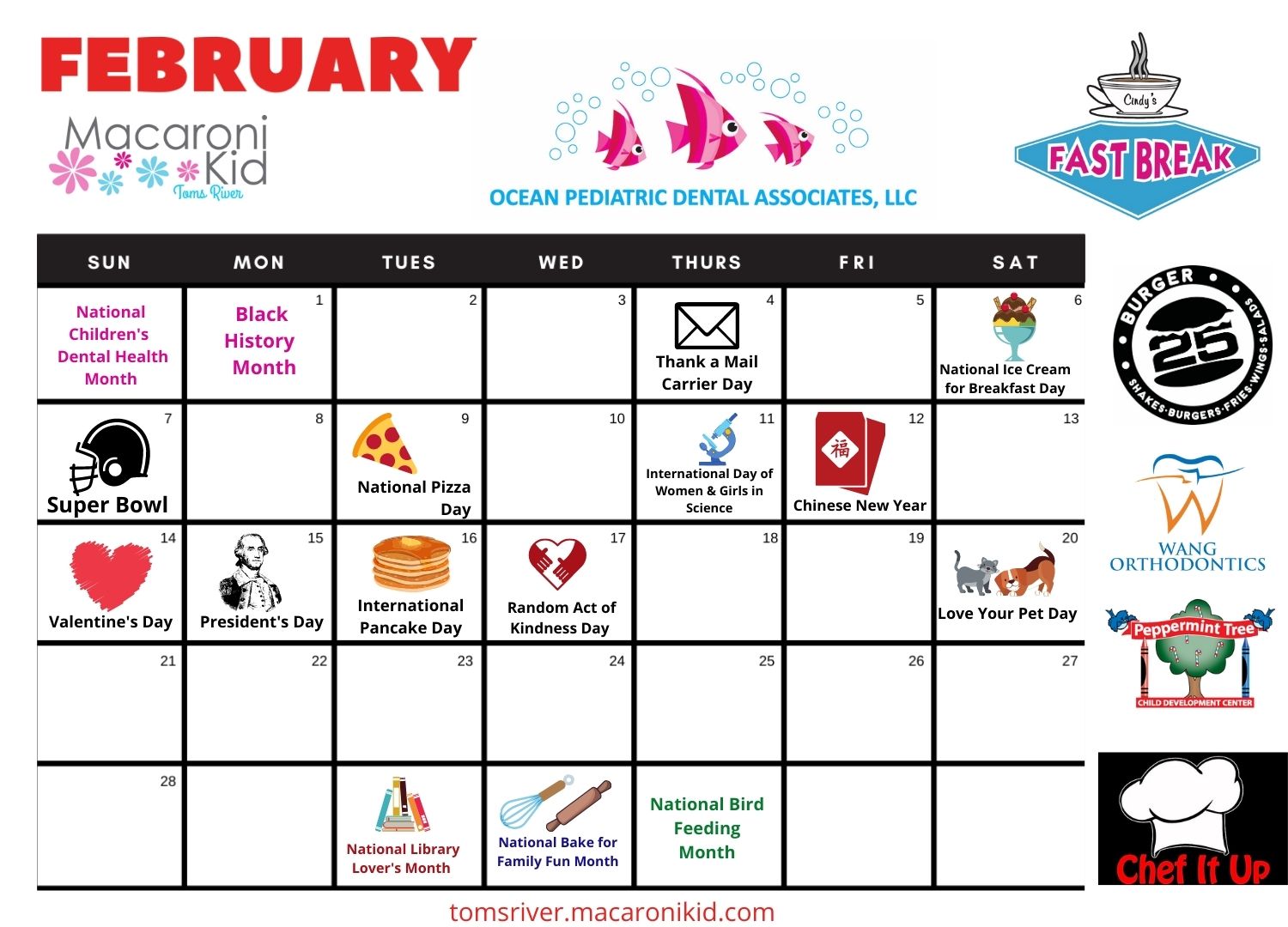 February - Things to Celebrate All Month Long | Macaroni KID Toms River