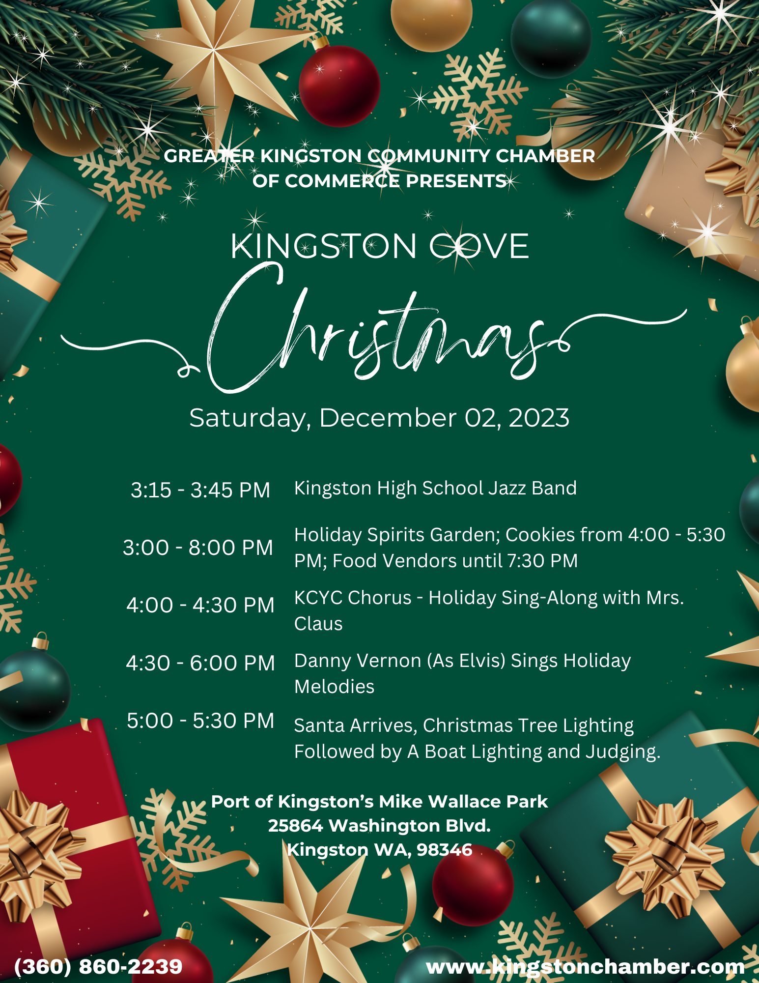 🎄 Kingston Cove Christmas Celebration, Tree Lighting, and Santa