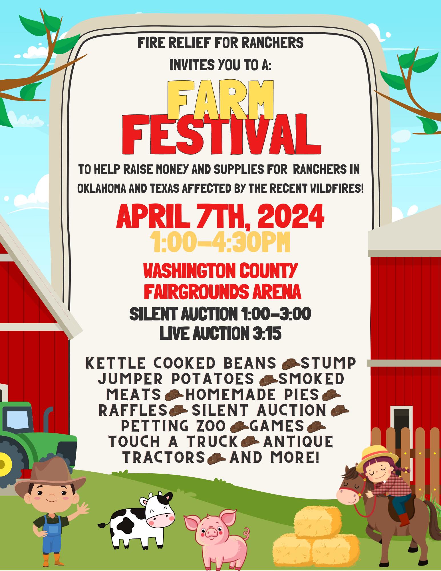 Farm Festival Fundraiser Day for Ranchers & Farmers in TX & OK. (food, fun,  petting zoo) | Macaroni KID Fayetteville