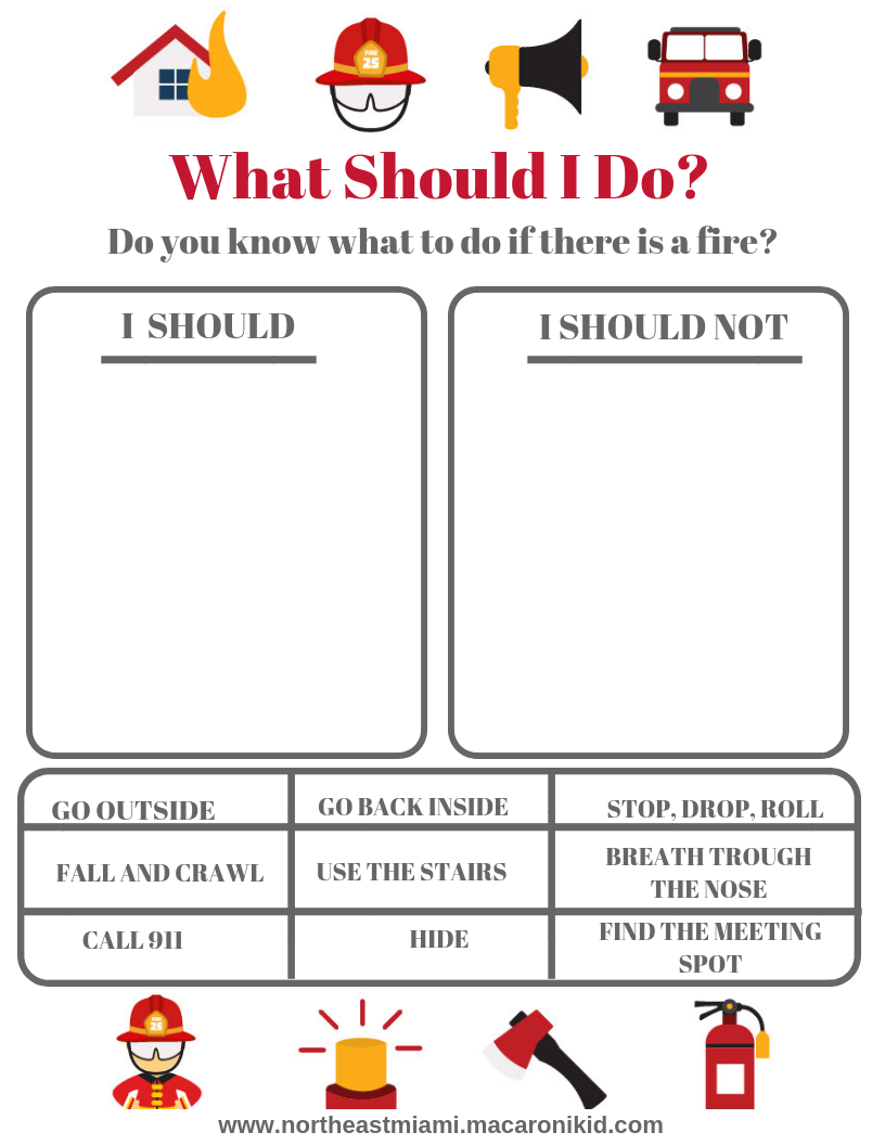 stop drop roll printables