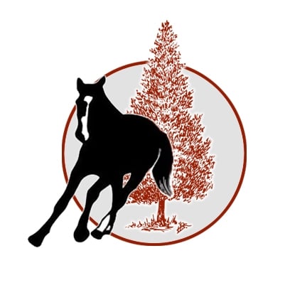Black horse with red tree
