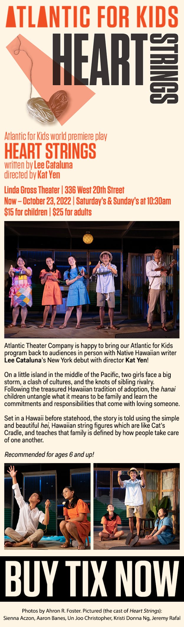 Atlantic For Kids: Heart Strings at Linda Gross Theater | Macaroni KID  Lower Manhattan - Downtown