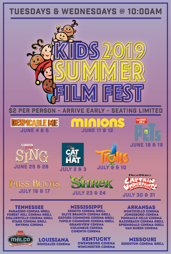 Malco Summer Kids Fest2 Razorback Malco & Springdale Cinema