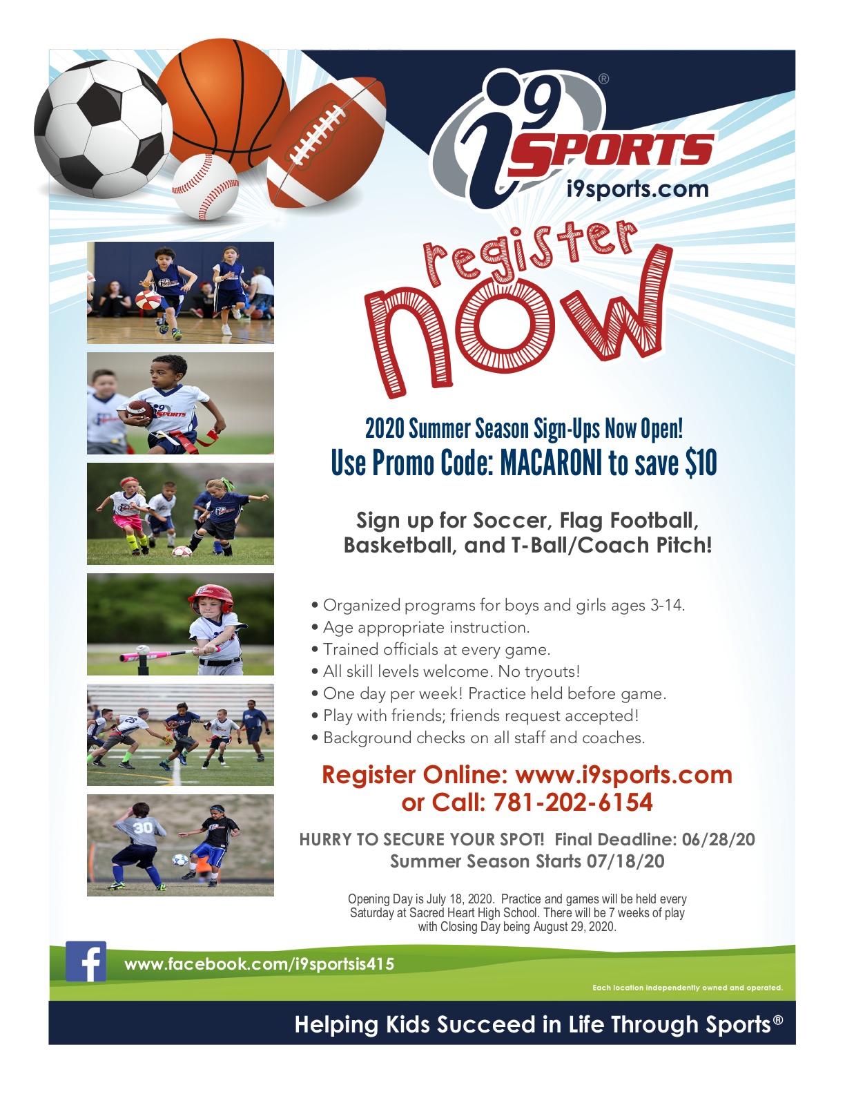 i9 Sports Brings Back Youth Sports For The Summer, Safely Macaroni