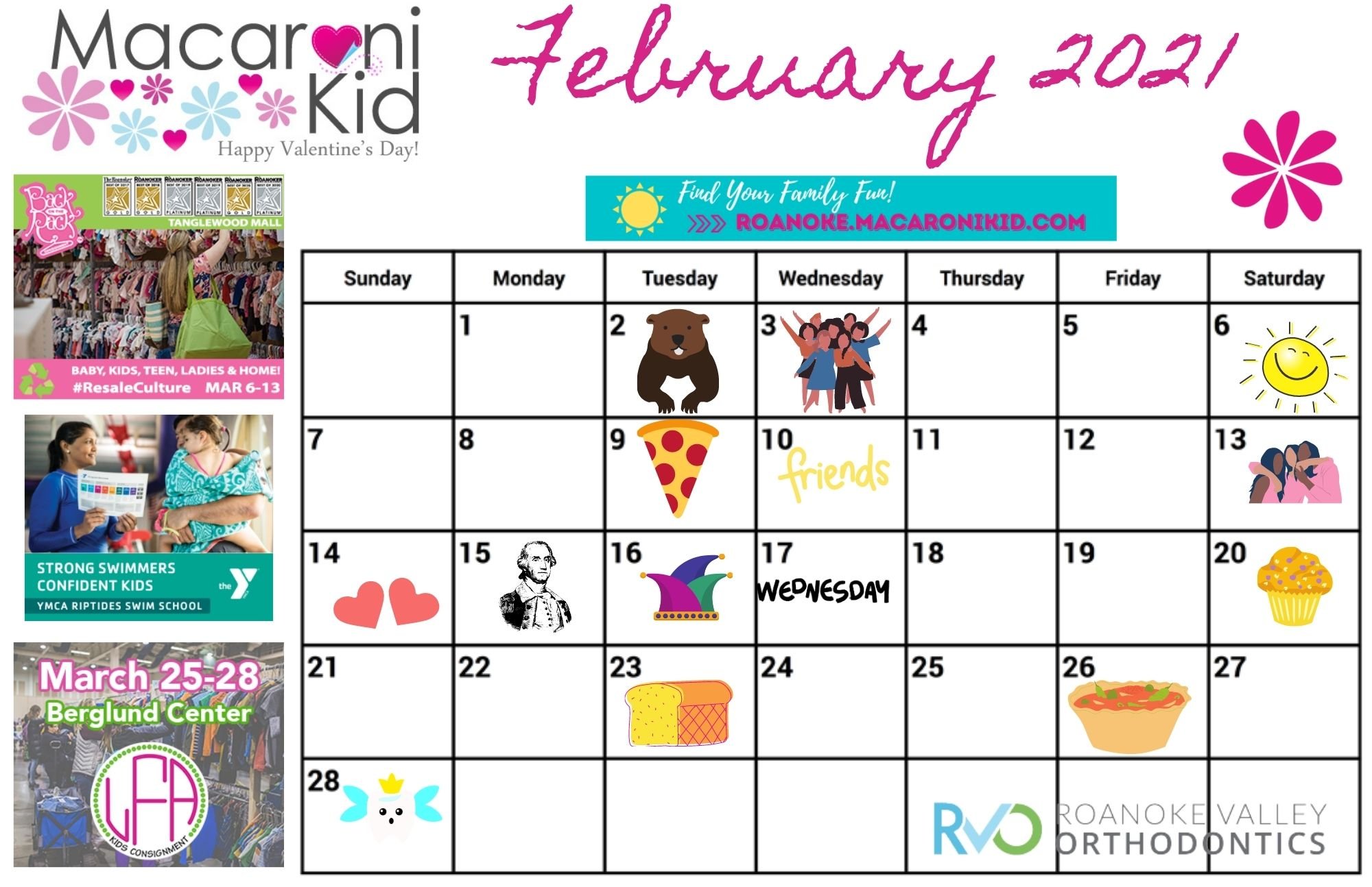 Fun Days to Celebrate February with a Free Calendar for your