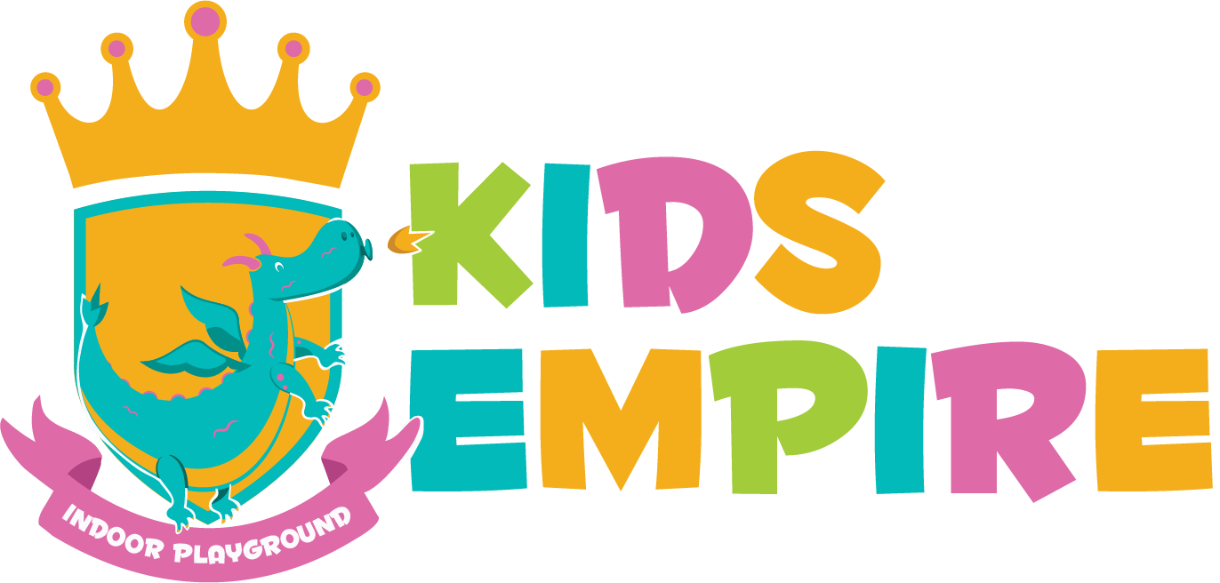 Kids Empire Logo with green dragon and orange crown