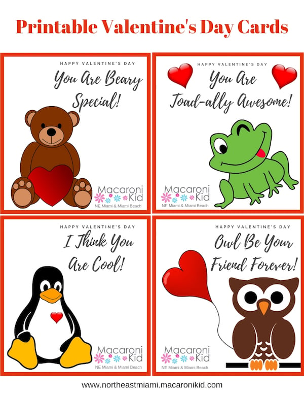 FREE Valentine's Day Cards Printable for Kids | Macaroni KID Miami ...