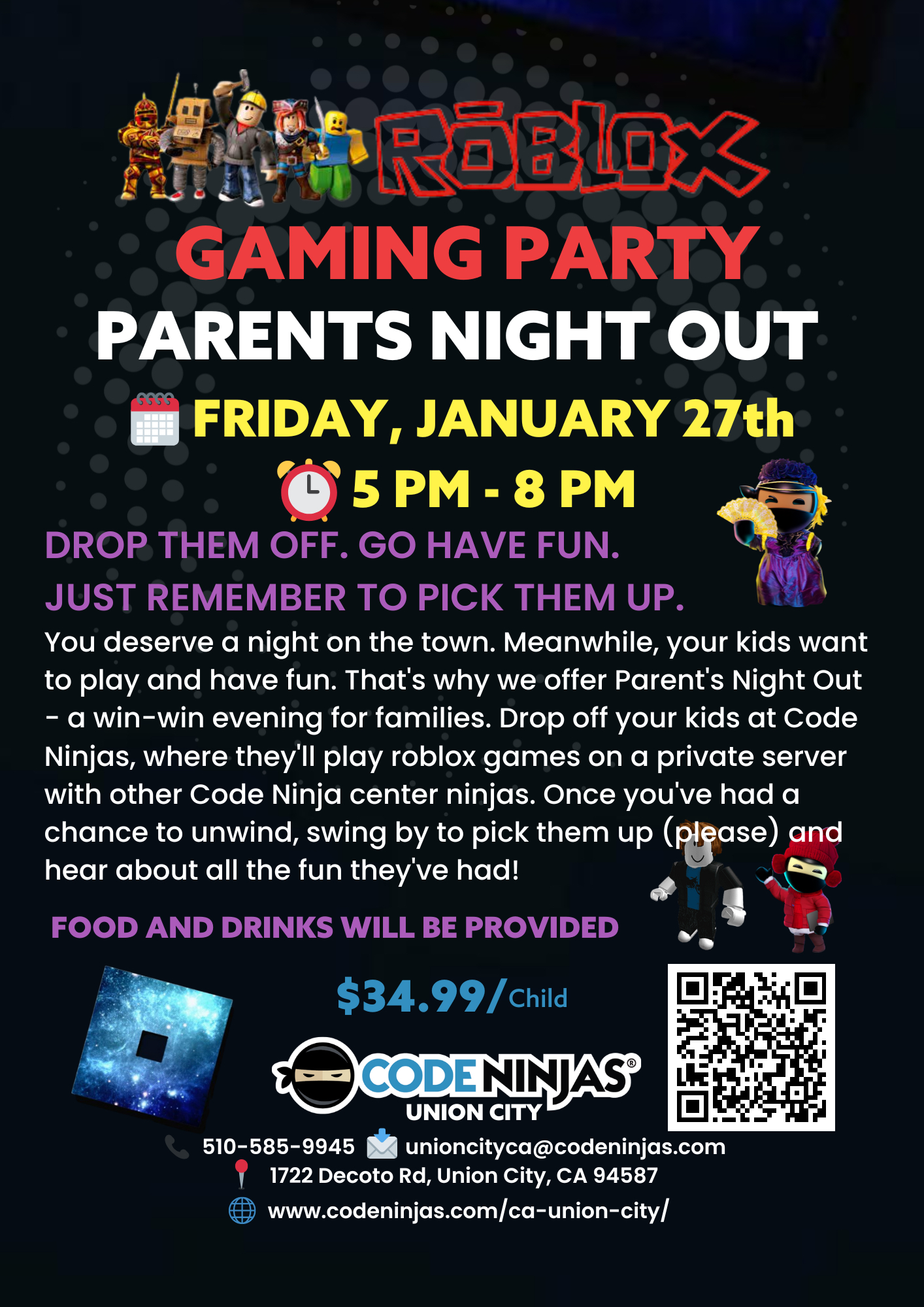 Roblox Gaming Party Parents Night Out with Code Ninjas Union City