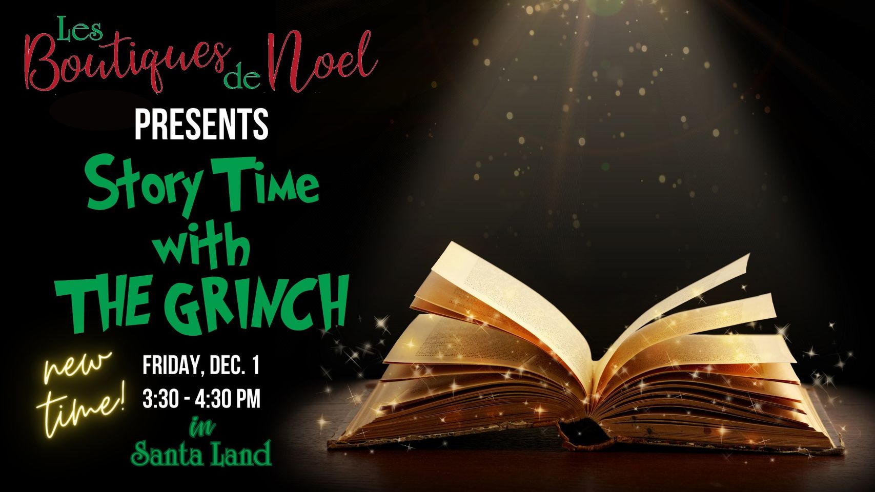 Les Boutiques de Noel 2023 Grinch Story Time Shreveport