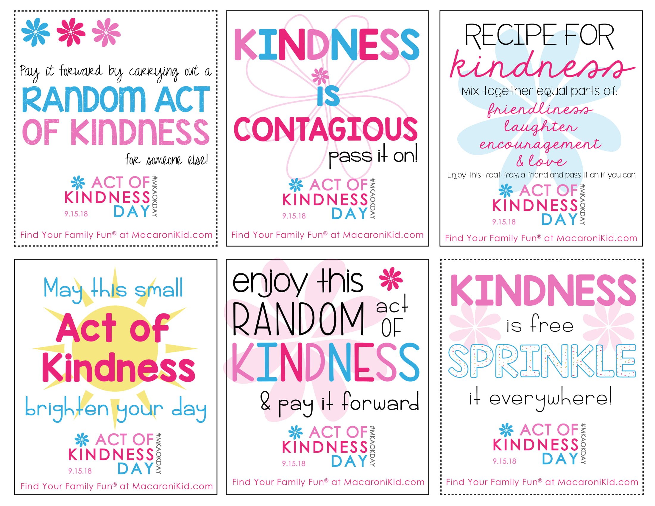 FREE Act of Kindness Printables | Macaroni Kid Danbury-Bethel-Ridgefield