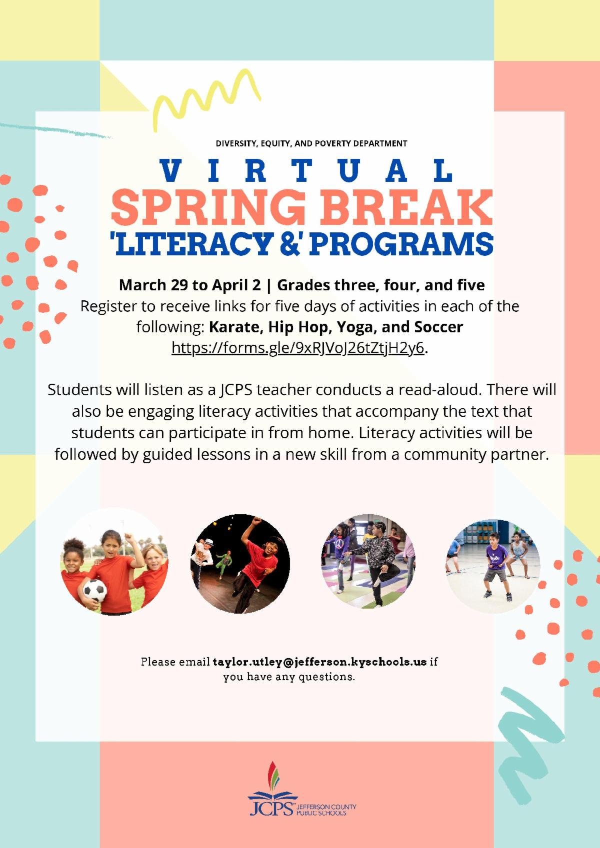 JCPS Offering Free Virtual Spring Break "Literacy &" Programs