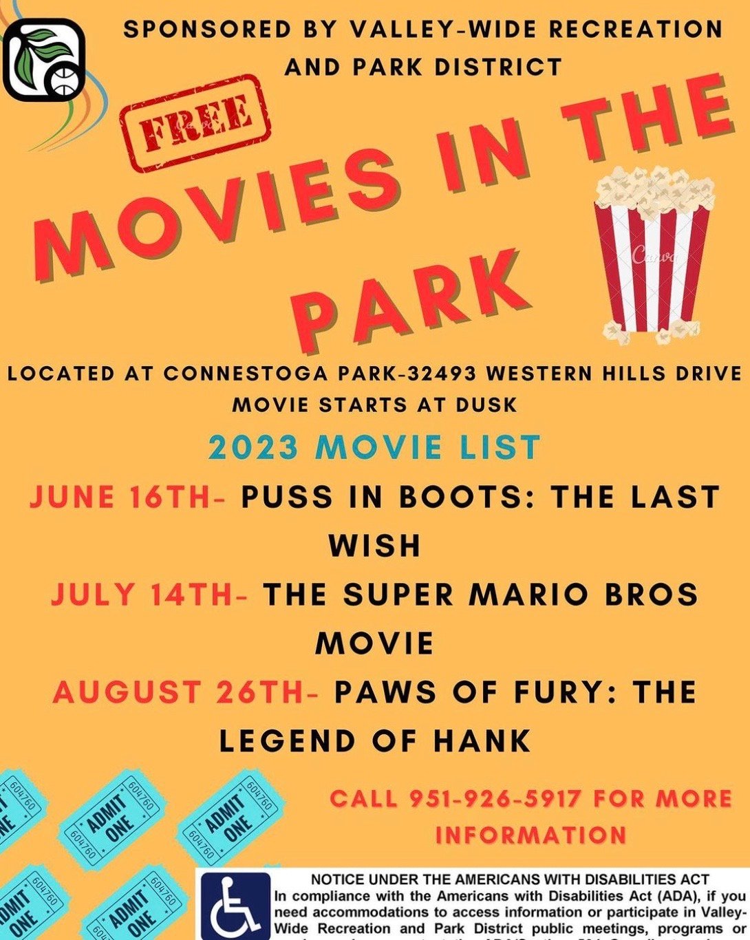 Movies in the Park Conestoga Park The Super Mario Bros Movie