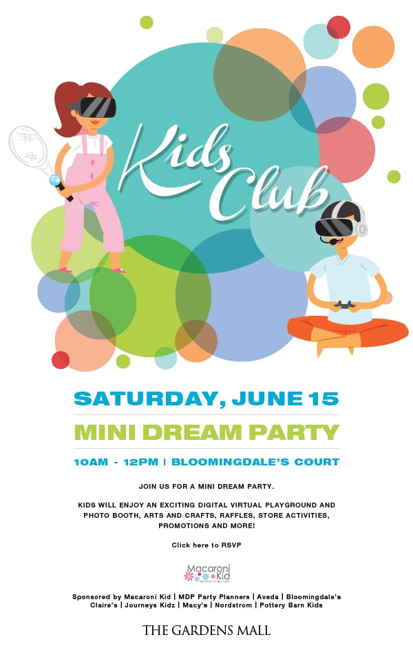 Free Mini Dream Party With The Gardens Mall Kids Club