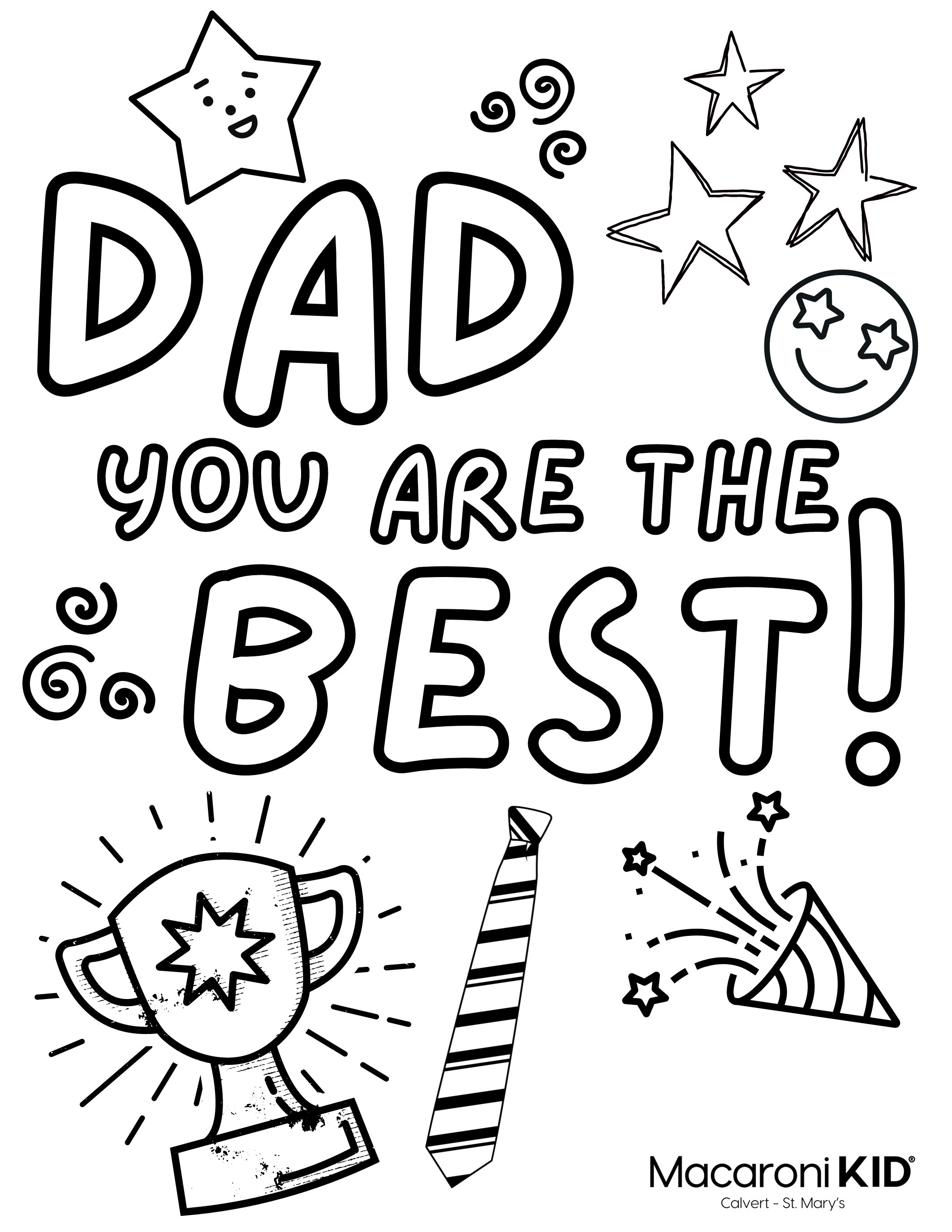 FREE Father's Day Printable Coloring Page | Macaroni KID Calvert - St ...