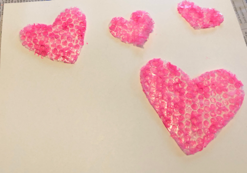 Bubble Wrap Heart Decorations for Kids - Crafty Kids at Home