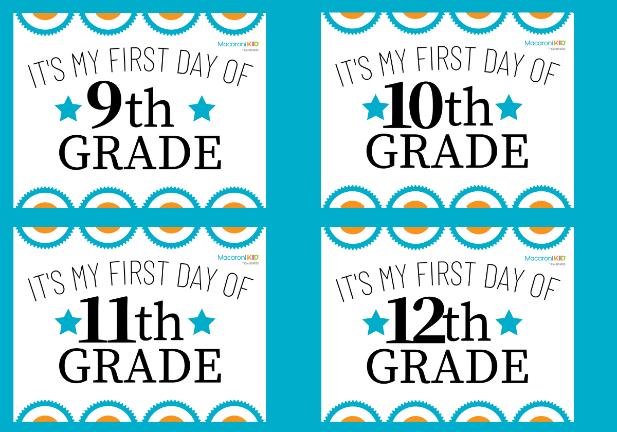 First Day of 12th Grade Sign Printable