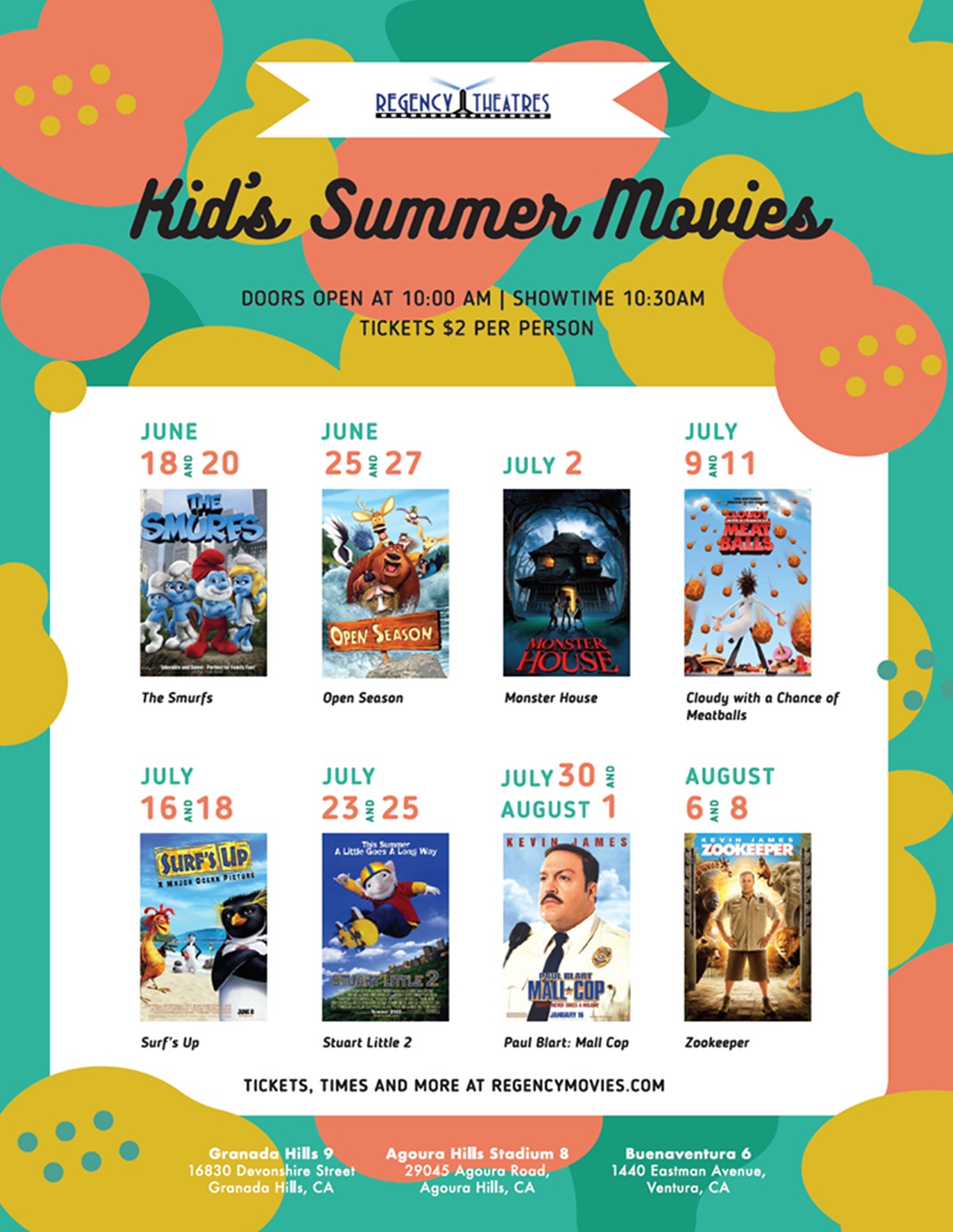 Movie: The Smurfs @ Regency Theatres Kids Summer Movies (VENTURA