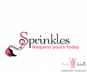 Picture of the words Free Samples Sprinkles from Pink Zebra Independent Consultant