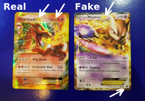 real and fake pokemon cards