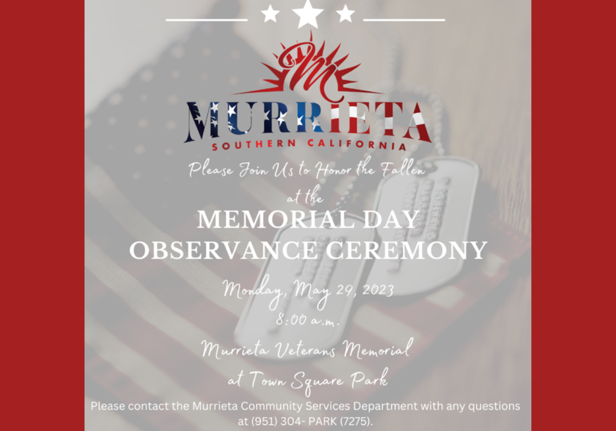 Memorial Day Observance Ceremony in Murrieta Honors Fallen Heroes