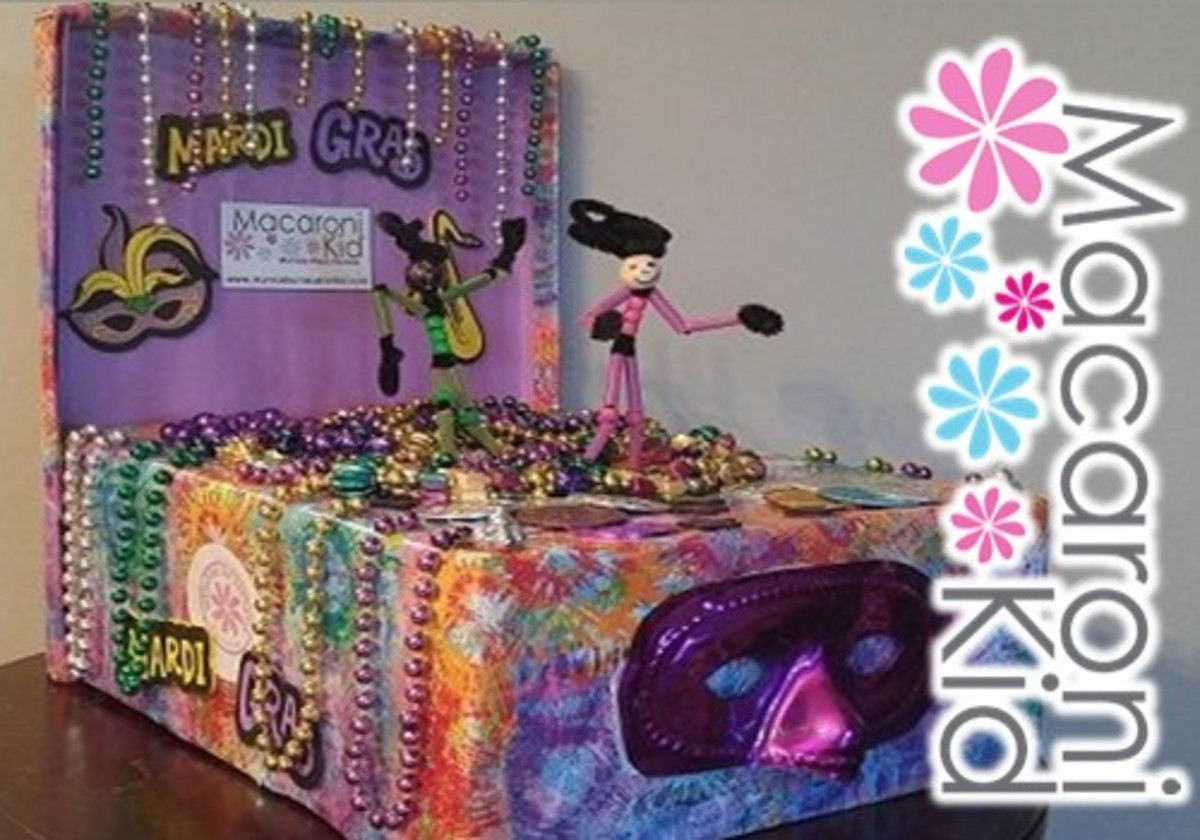 MACARONI CRAFTS: Mardi Gras Shoebox Float | Macaroni KID Santa Barbara