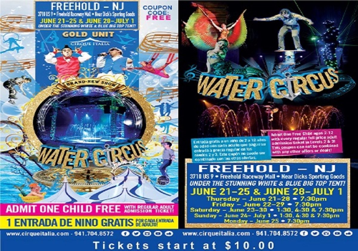 Cirque Italia Water Circus Gold in Freehold June 21-25 and 28- July 1 ...