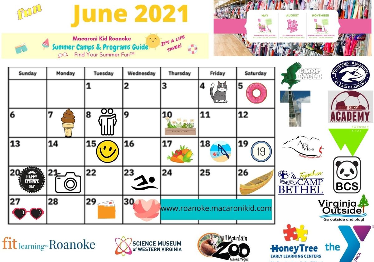 Fun Days to Celebrate in June with a Printable Calendar! Macaroni KID Roanoke