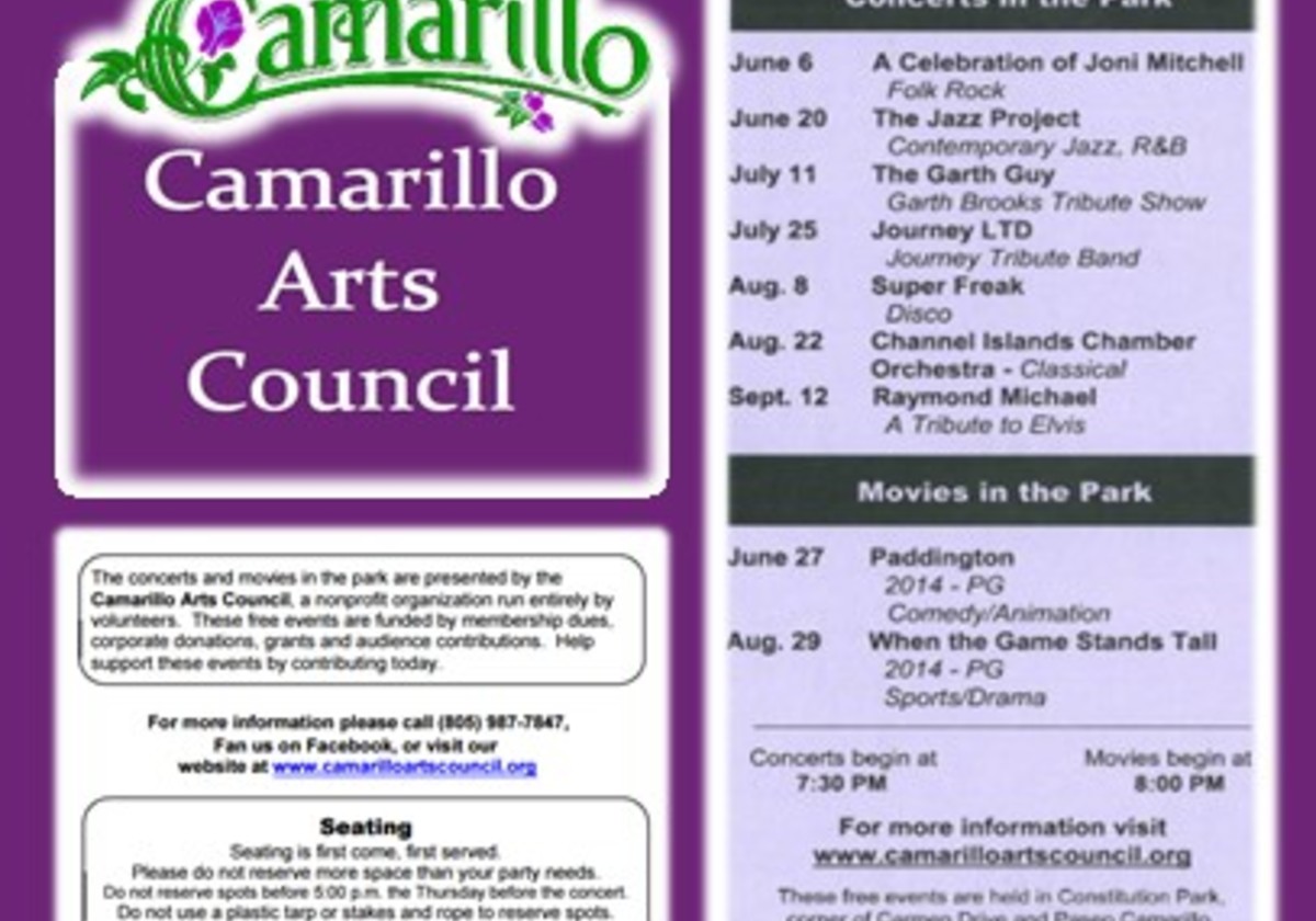 CAMARILLO ARTS COUNCIL CONCERTS IN THE PARK Macaroni KID Camarillo