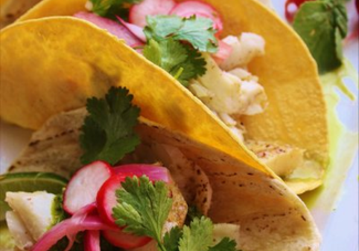 Fish Tacos with Pickled Red Onion and Radish Salad ...