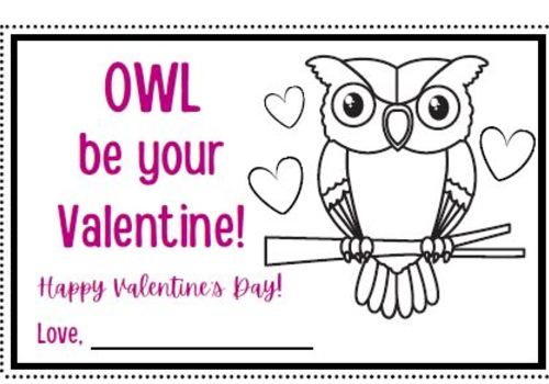 Owl Valentines Day Cards FREE Printable
