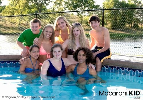 Teens in pool