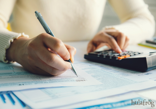 woman filing taxes