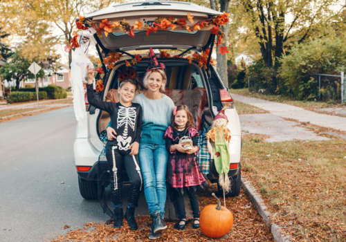 Van With Family Fall