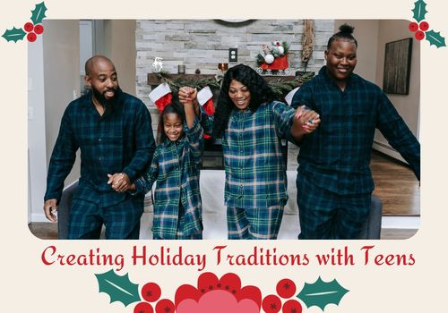 family christmas photo all wearing matching pajamas