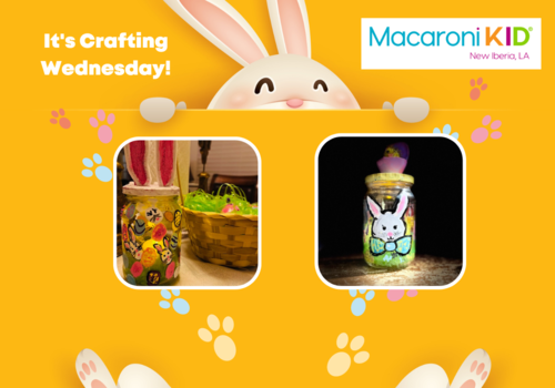 Painted jars with Easter designs for a make it yourself night light