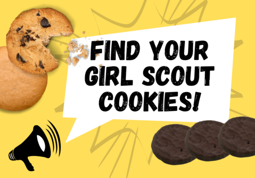 text reads Find your girl scout cookies