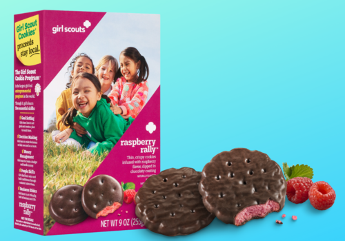 Girl scout cookie box featuring Cookie Suarez's daughter. Cookie is an Atlanta publisher for MK