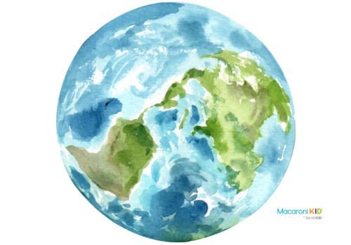watercolor illustration of the Earth
