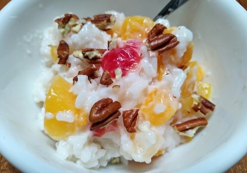 Rice and fruit pudding