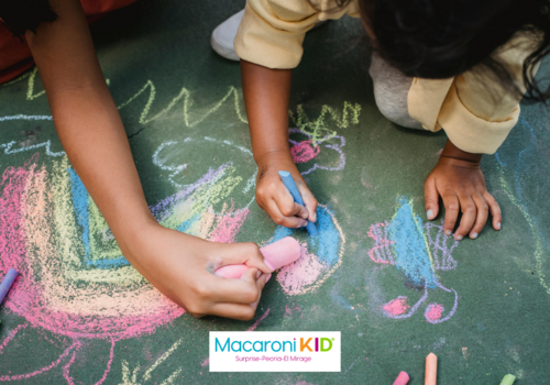 Children Drawing with Chalk 